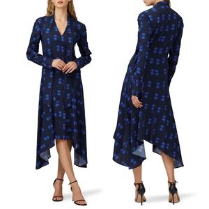 La DoubleJ Blue Floral Martha Dress Handkerchief Knee Length XL